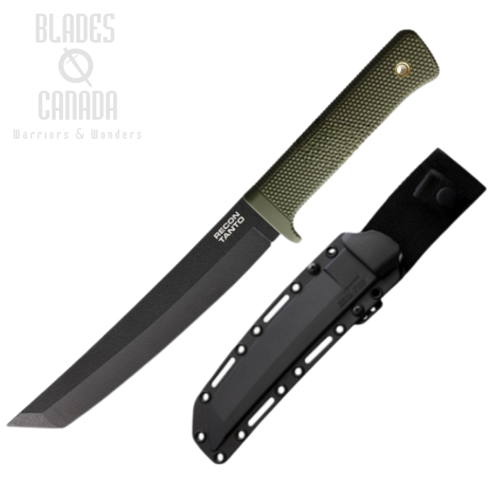 Cold Steel Recon Fixed Blade Knife, SK5 Black, OD Handle, 49LRTODBK